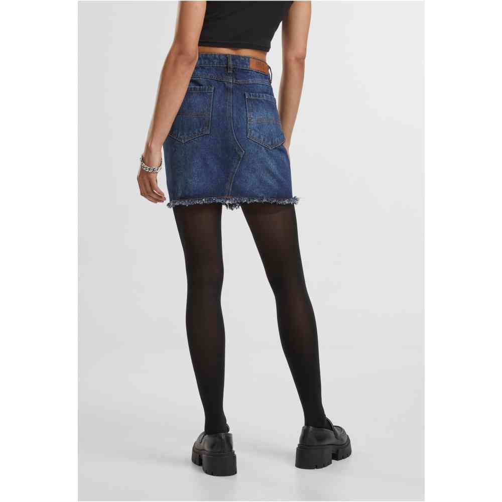 Urban Classics - Heavy Denim new dark blue washed Courte Jupe - Bleu